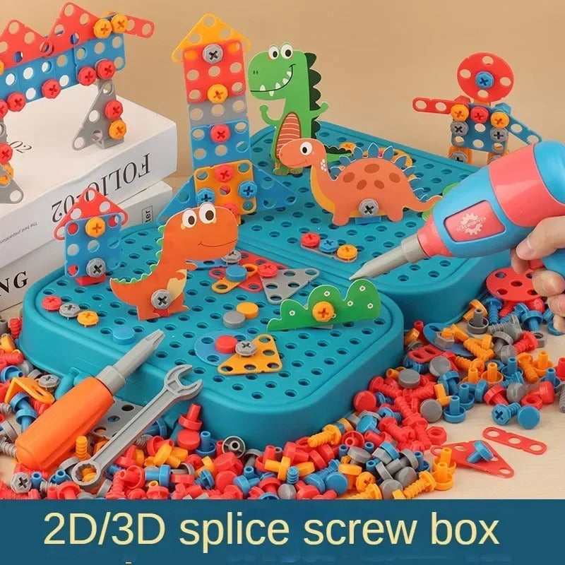 Children's construction set in a cute dinosaur design