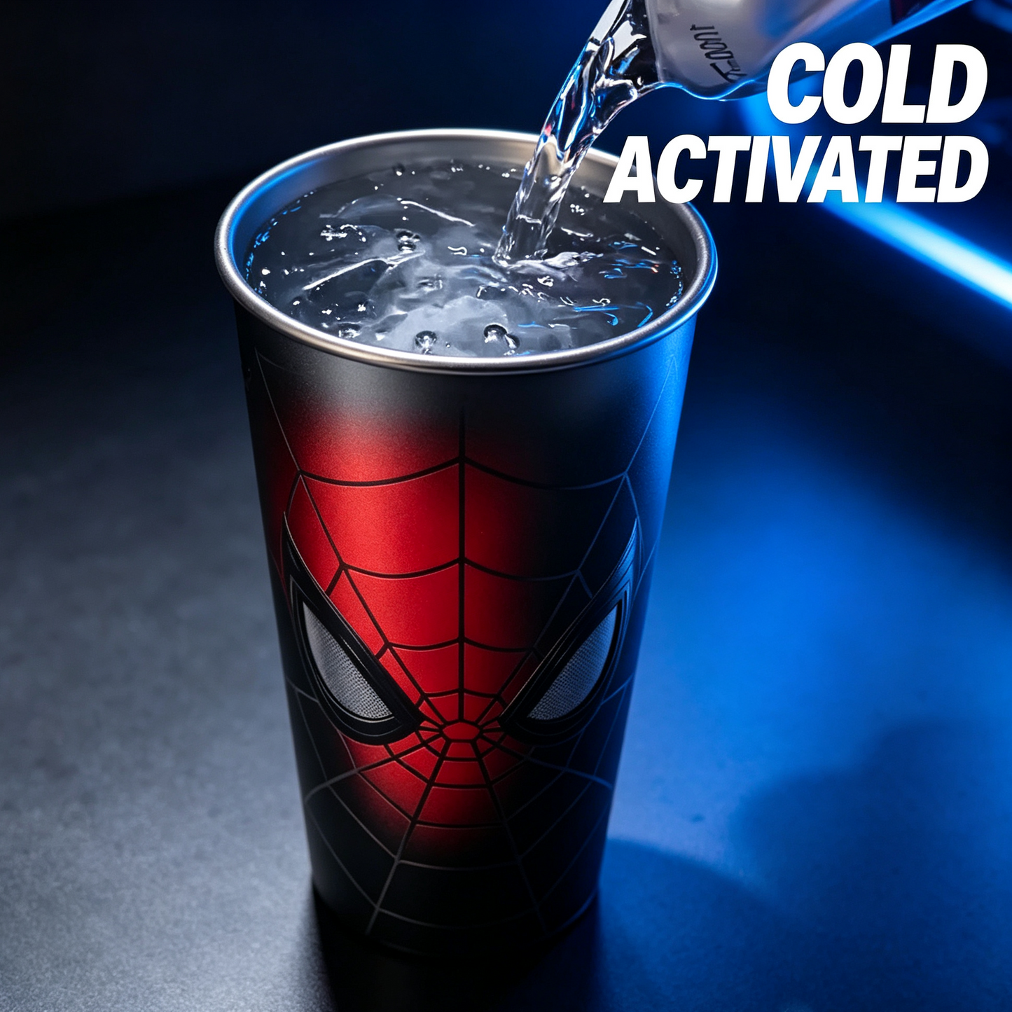 Magic Cold-Changing Spider-Man Coffee Cup – Color-Changing Gradient Tumbler for Iced Drinks
