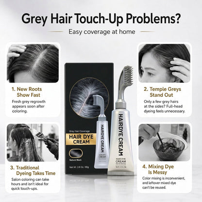 Unisex Grey Coverage Hair Dye with Hair Care