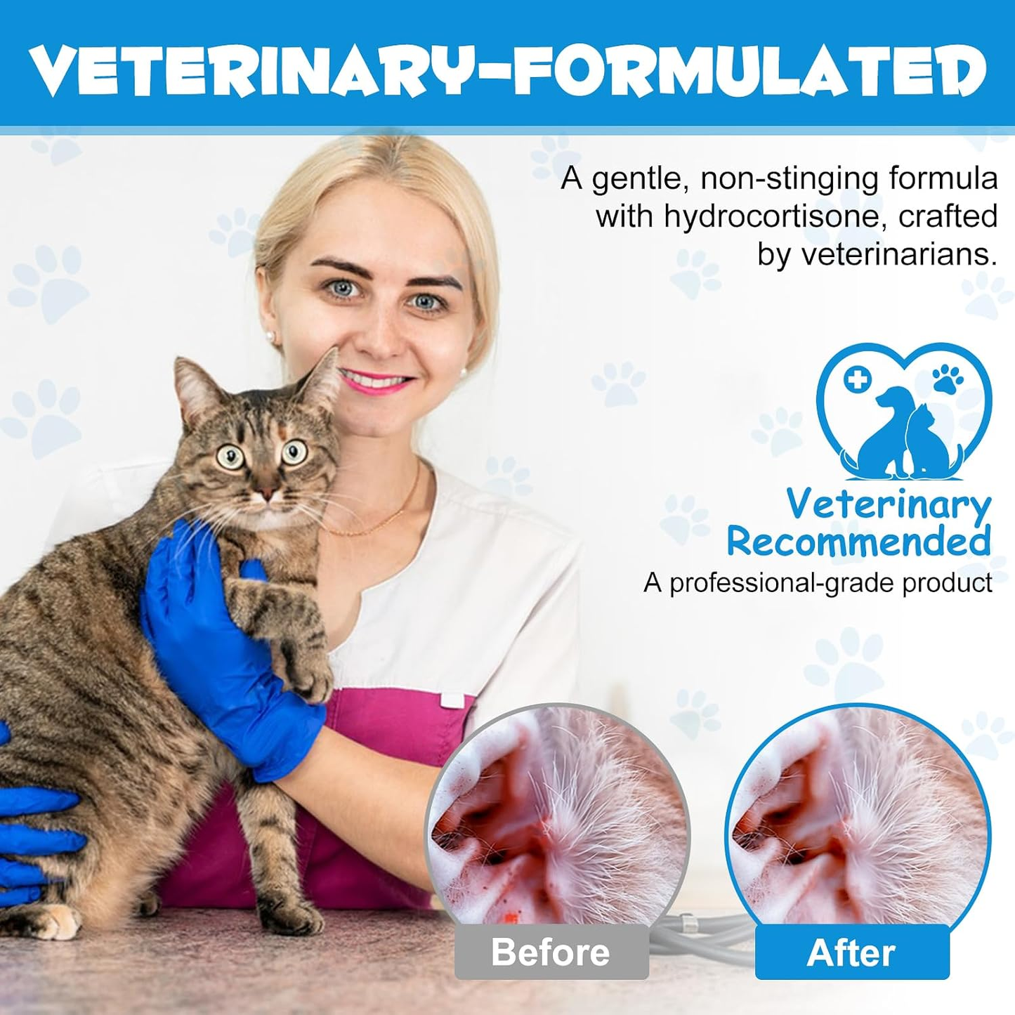 Gentle Pet Ear Wash | Odor-Free Cleaning for Dogs & Cats🌿